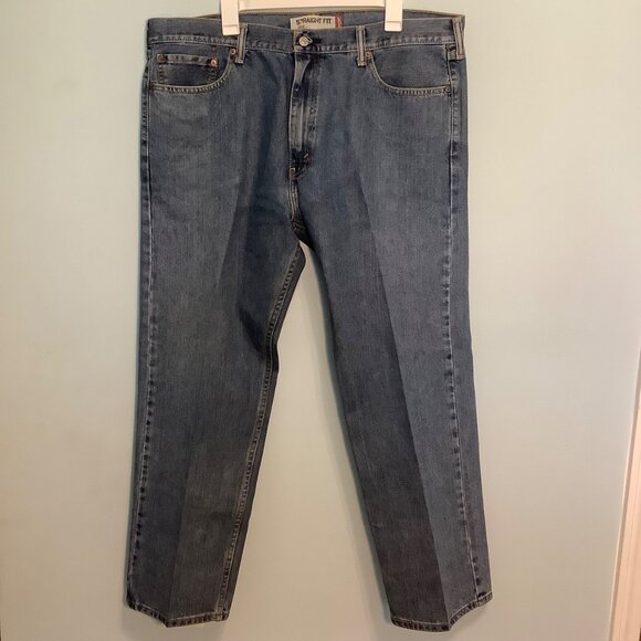 Levi’s 505 Men’s Straight Fit Blue Jeans 40x29 Classic Denim, GUC, Vintage Wash - Picture 1 of 12